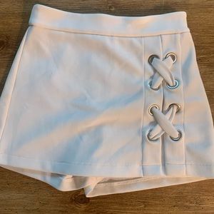 White Asymmetrical Skort